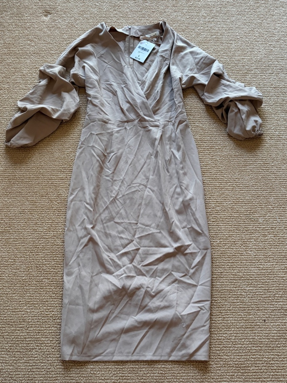 Women's Forever 21 Taupe Woven Dress, Size Large NWT